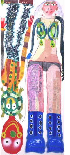Mike Swaney
Turtle People, 2020
Oil and oil stick on canvas
190 x 80 cm