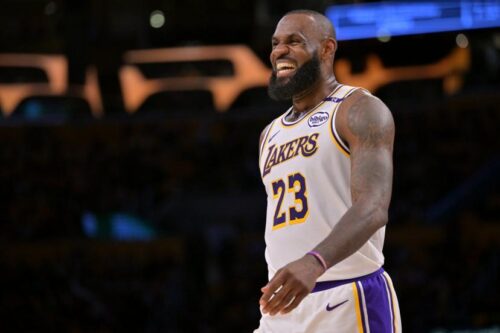 LeBron James sur le terrain de basketball