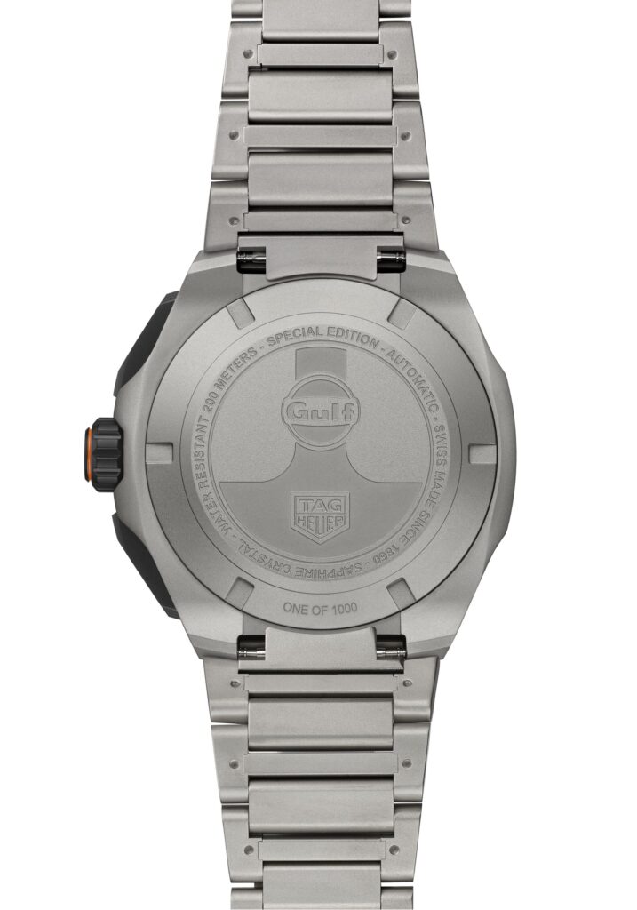 TAG Heuer Formula 1 x Gulf : Fond de boîtier