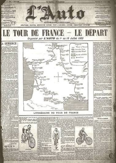 histoire du Tour de France : L'Auto, quotidien sportif français à l'origine du tour.