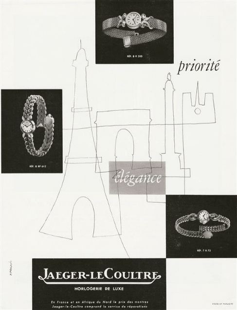 Jaeger-LeCoultre : Publicité pour la collection féminine de Jaeger-
LeCoultre, 1937