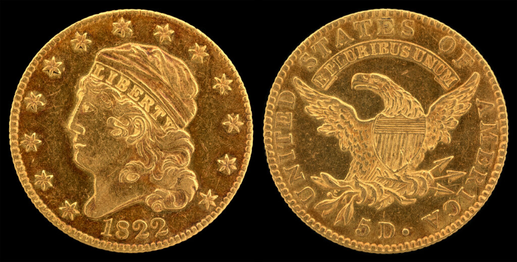 Pièces de monnaie les plus chères : Le Half Eagle 1822