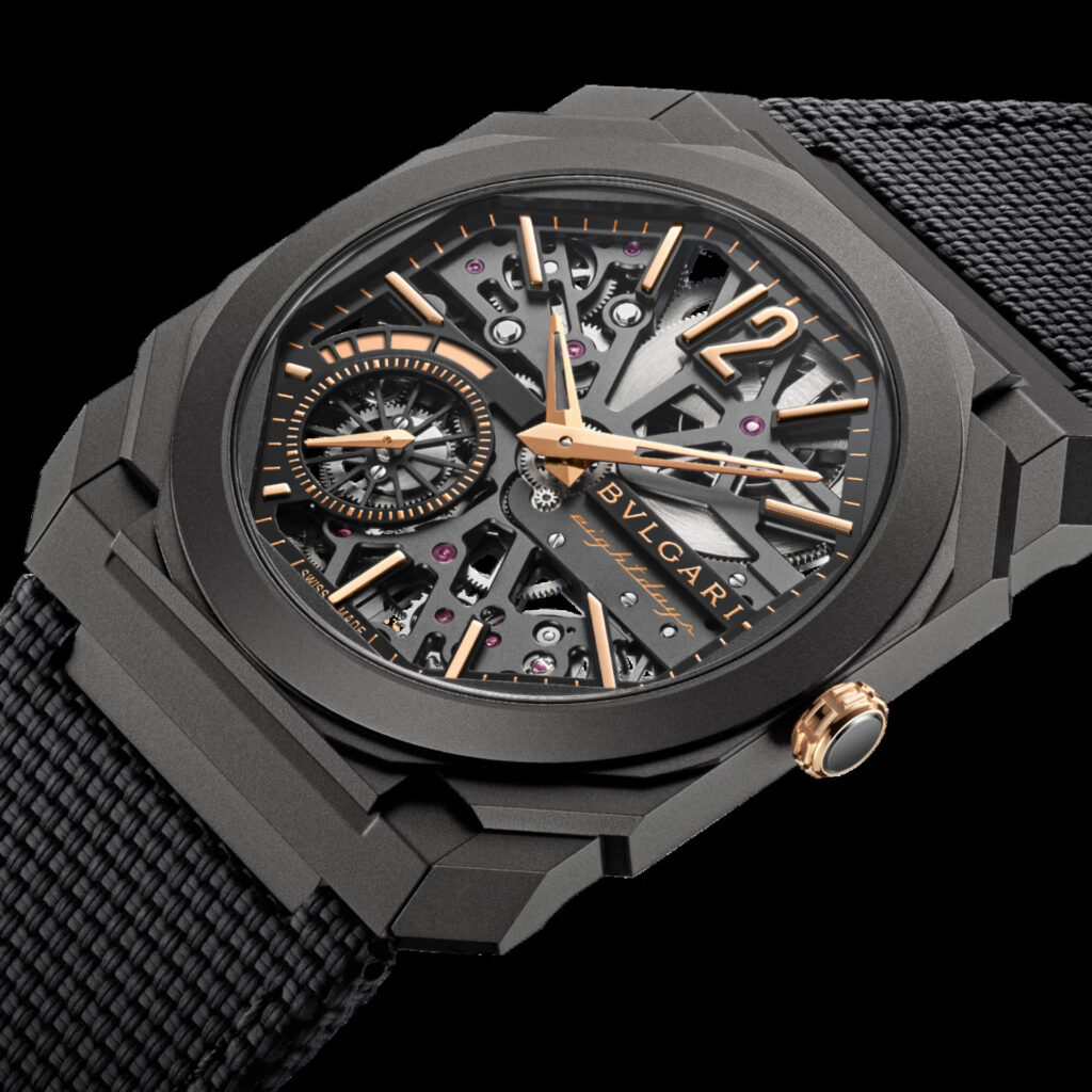 montres de luxe à moins de 50000 euros : Bulgari Octo Finissimo Squelette 8 Jours