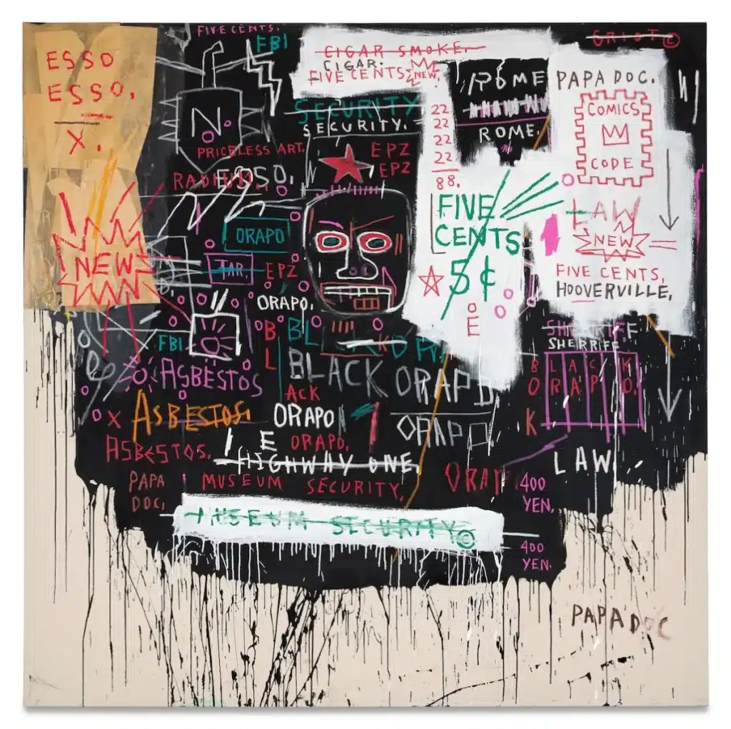 tableaux Basquiat les plus chers : Museum Security (Broadway Meltdown), 1983 : 45,7 millions d'euros (52,7 millions de dollars)