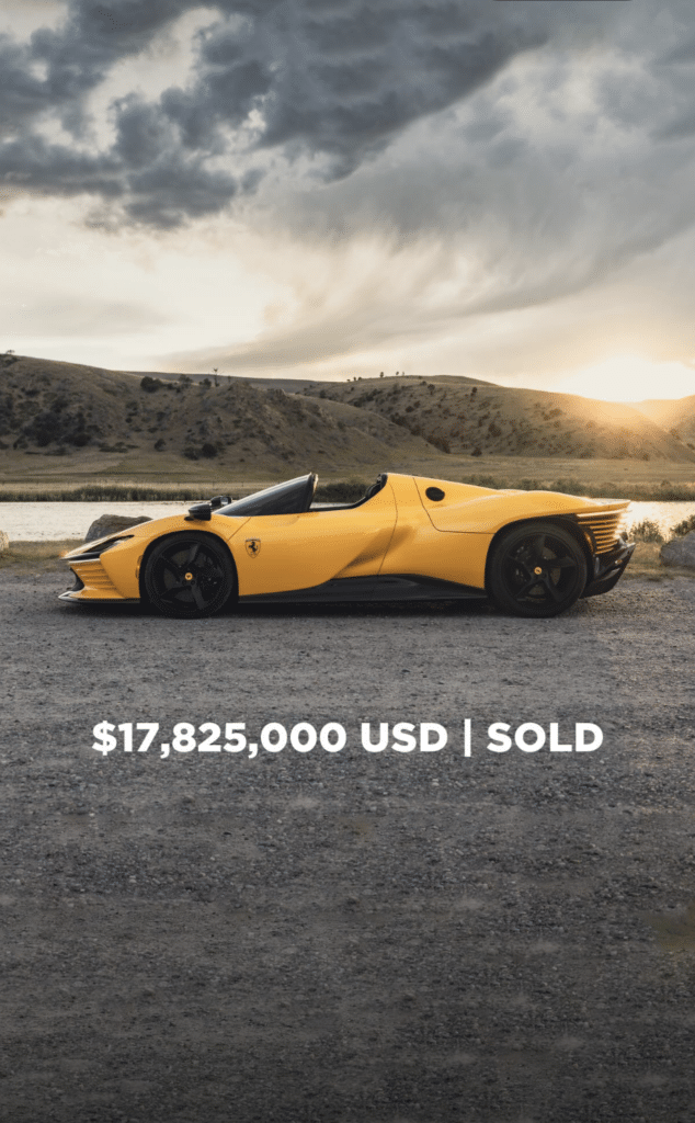 Ferrari Daytona SP3 Giallo Triplo Strato lors de la vente RM Sotheby's à Monterey 2026