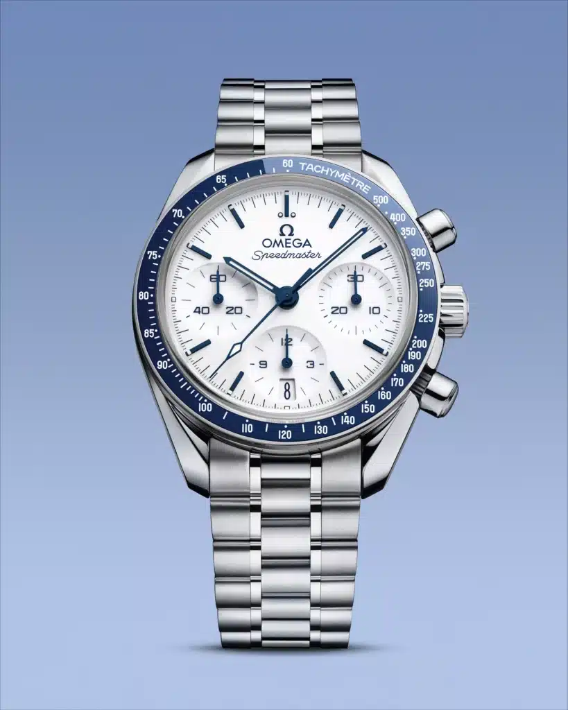 Omega Speedmaster 38 mm 2026 lunette en céramique bleue
