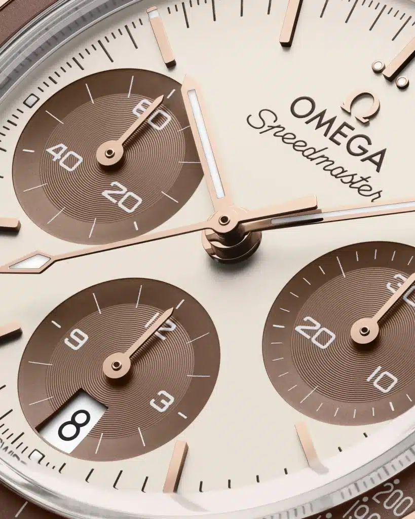Cadran de l'Omega Speedmaster 38 mm 2026 "Cappuccino"