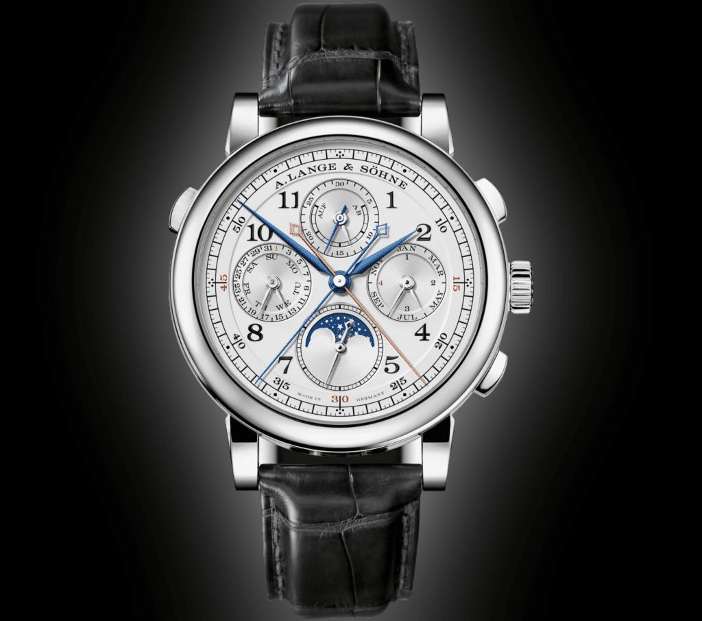 montres de luxe à moins de 400 000 euros : A. Lange & Söhne 1815 Rattrapante Perpetual Calendar, platine réf. 421.025