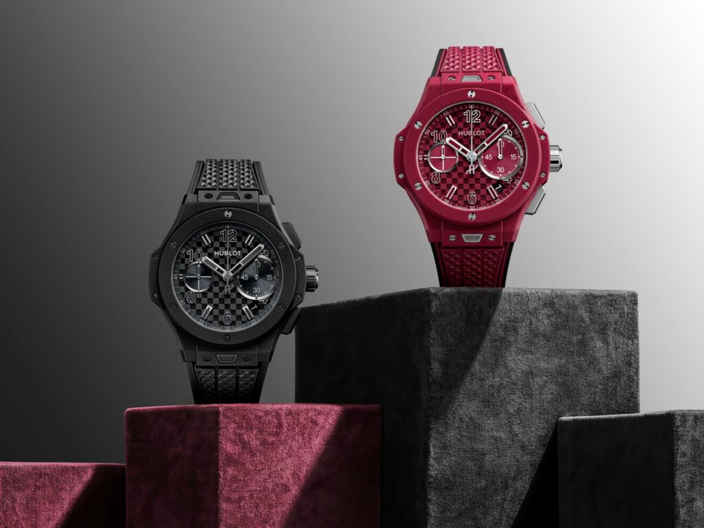 Comparaison All Black / All Red : Hublot Big Bang Original Soft Touch en versions All Black et All Red, lancées le 1er septembre 2026