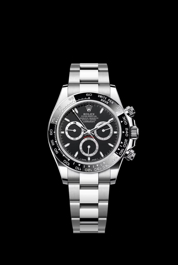 Les 10 montres de luxe les plus désirables en 2026 : Rolex Cosmograph Daytona acier cadran noir