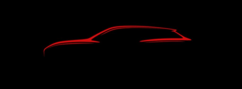 Silhouette teaser officielle du futur Mercedes électrique.