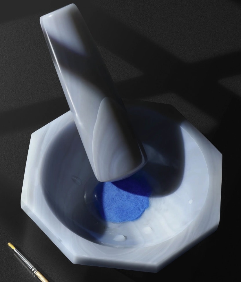 Pigments bleus utilisés pour l’émail