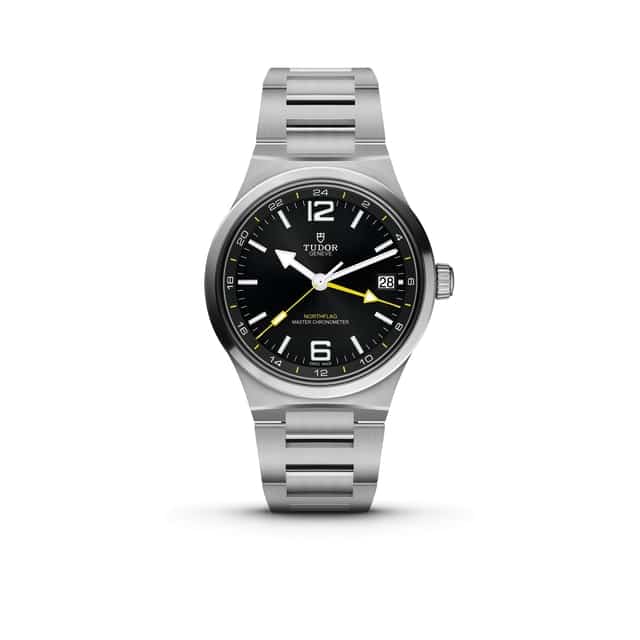 Tudor les plus désirables 2026 : Tudor Northflag GMT en acier avec cadran noir et touches jaunes