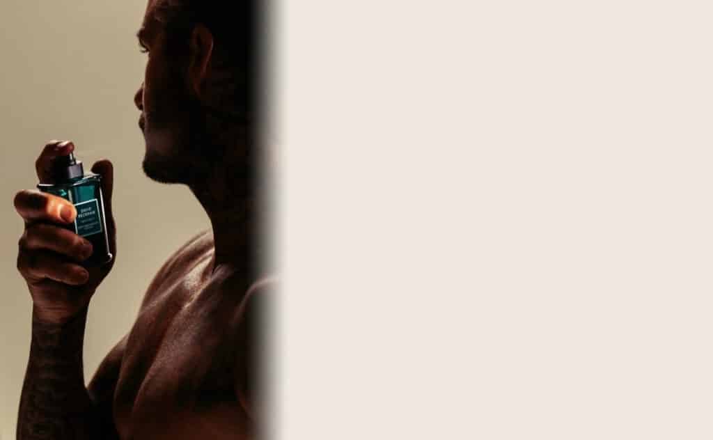 Portrait de David Beckham pour la campagne de son parfum Instinct 20th Anniversary Edition.