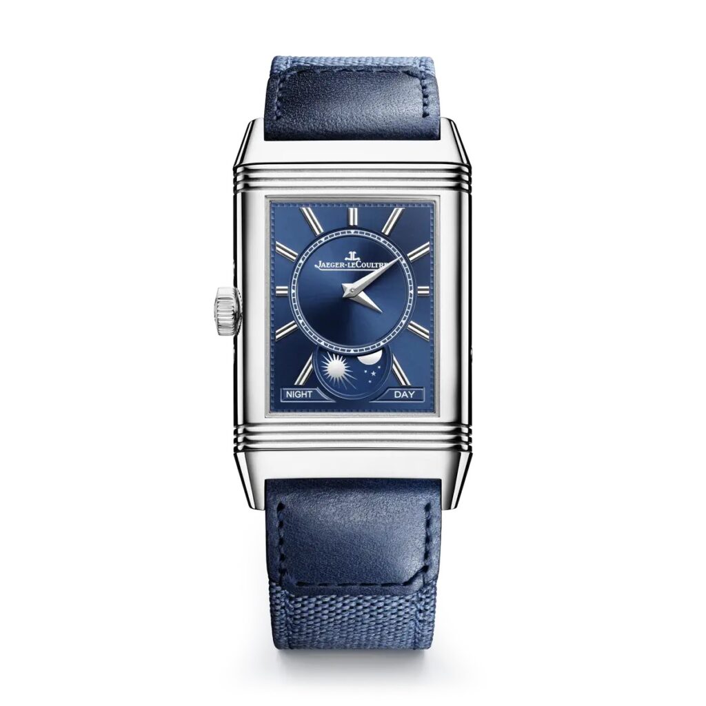 Face verso bleue avec indicateur jour et nuit de la Jaeger-LeCoultre Reverso Tribute Duoface Calendar Q3918420