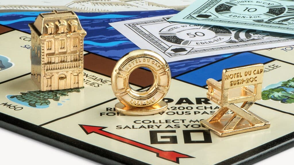 Monopoly Hôtel du Cap-Eden-Roc : Une illustration peinte à la main