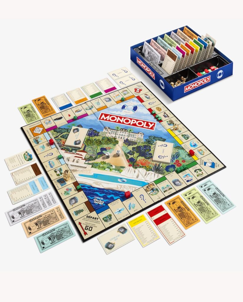 Monopoly Hôtel du Cap-Eden-Roc : Une illustration peinte à la main