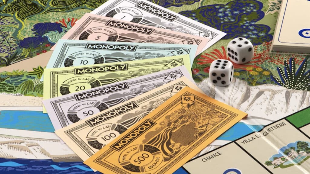 Monopoly Hôtel du Cap-Eden-Roc : Une illustration peinte à la main