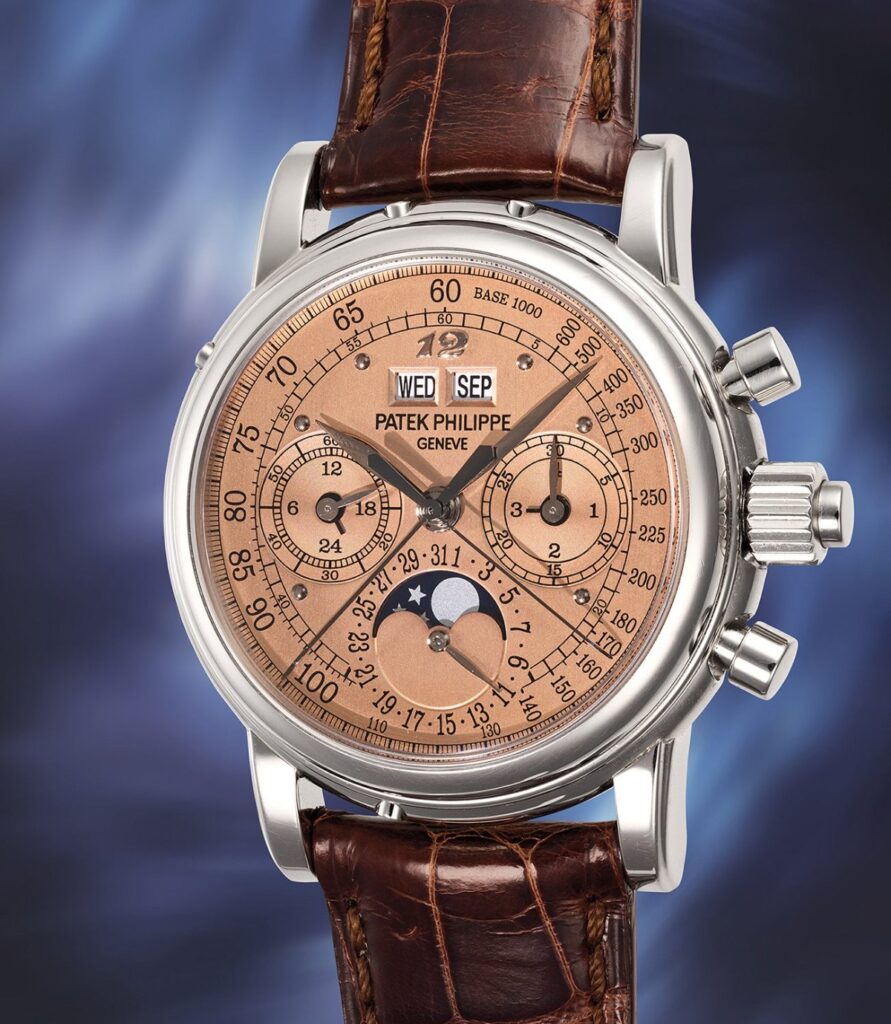 Patek Philippe 5004G-020 en or blanc, commandée par Eric Clapton, avec cadran rose