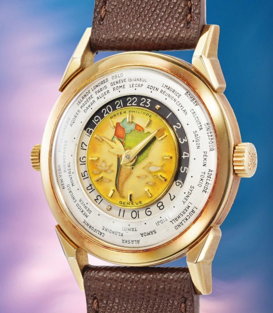 Patek Philippe 2523 « South America » en or jaune, cadran en émail cloisonné polychrome